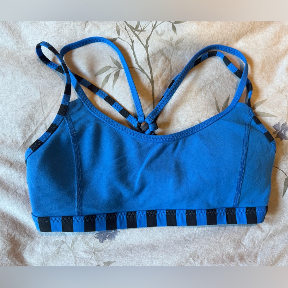 lululemon athletica centered energy Blue Strappy Sports Bra